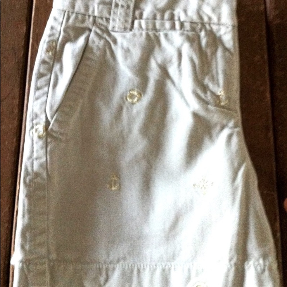 JCREW CLASSIC CHINO SHORTS NAUTICAL EMBROIDERY